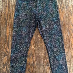 ZYIA Black Metallic Patterned Leggings